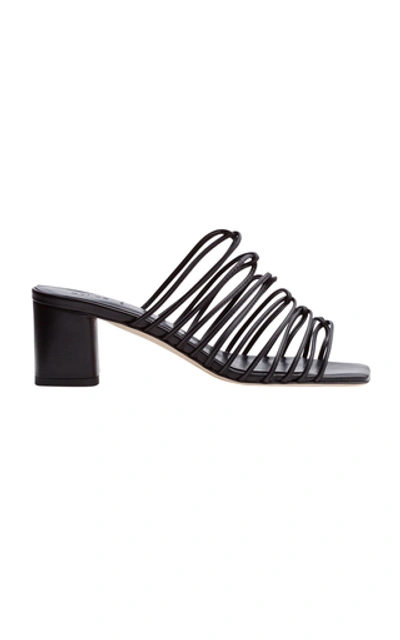 Aeyde Pearl Leather Sandals In Black