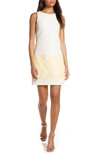 Vince Camuto Sleeveless Shift Dress In Ivory/ Gold