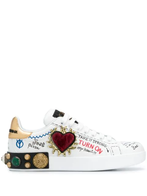 printed calfskin portofino sneakers