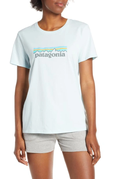 Patagonia P-6 Logo Tee In Atoll Blue