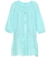 Melissa Odabash Ashley Eyelet Detail Cotton Cover-up Tunic In Blue