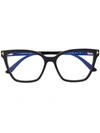 Tom Ford Clip-on Tinted Sunglasses In Black