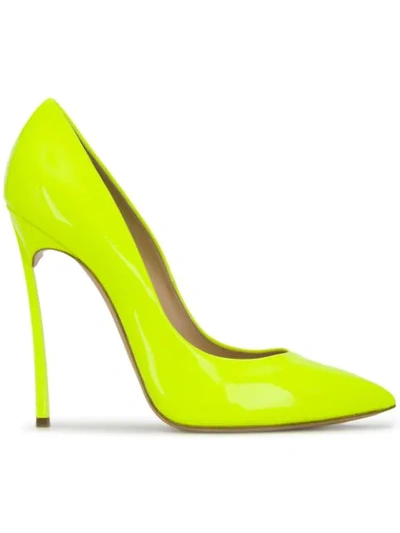 Casadei Pointy Pump With Blade Heel In Giallo 