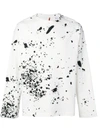 Oamc Paint Splatter Print Sweatshirt In White