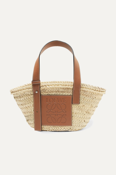 loewe woven raffia tote