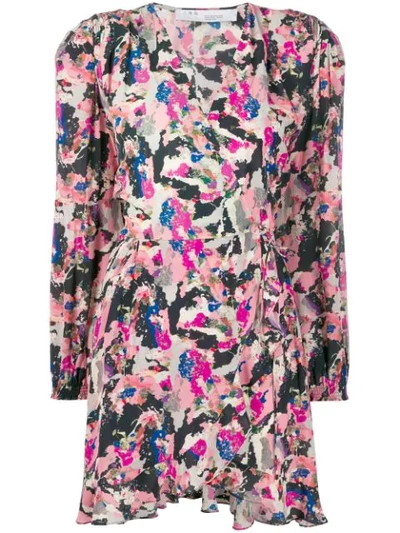Iro Bloomy Printed Long-sleeve Wrap Dress In Pink