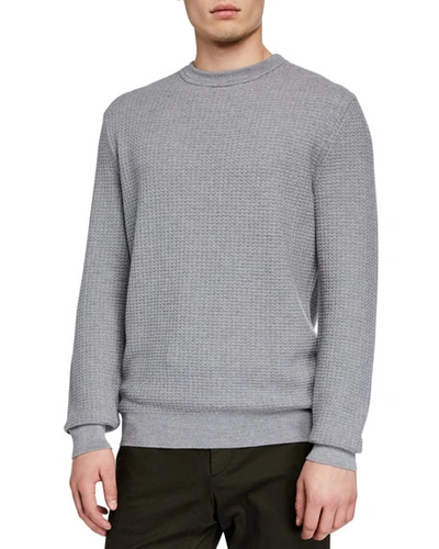 Ermenegildo Zegna Men's Textured Cashmere-blend Sweater In Medium Gray