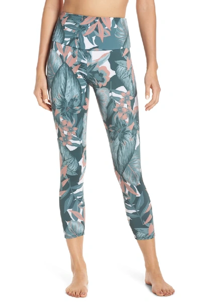 Onzie High-rise Floral-print Midi Leggings In Tropical Camo