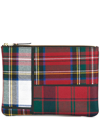 Comme Des Garçons Tartan Patchwork Clutch In Red