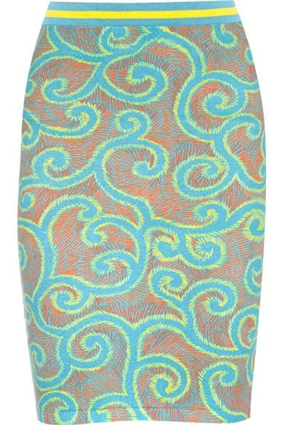 Sibling Printed Stretch Cotton-blend Skirt
