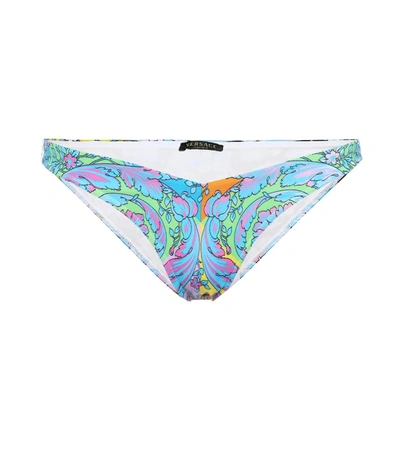 Versace Printed Lycra Bikini Bottoms In Multicoloured