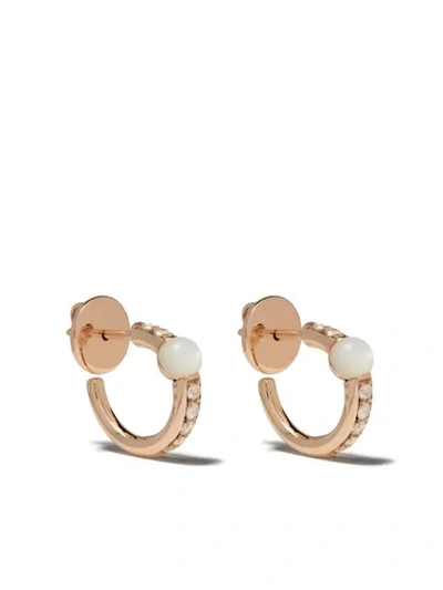 Pomellato M'ama Non M'ama 18k Rose Gold Mother-of-pearl & Diamond Hoop Earrings