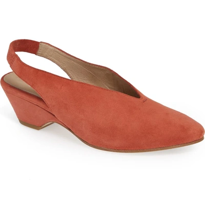 Eileen Fisher Gatwick Suede Slingback Pumps In Spice Suede
