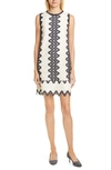 Kate Spade Sand Dune Sleeveless Lace Shift Dress In Black/ Cream