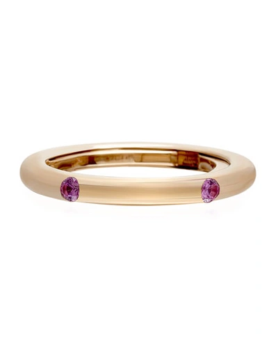 Adolfo Courrier Never Ending 18k Pink Gold Pink Sapphire Ring, Adjustable Sizes 6-8