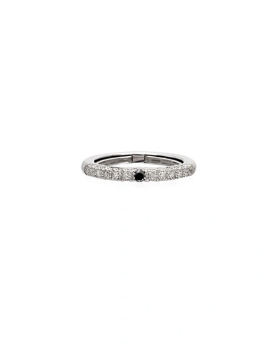 Adolfo Courrier Never Ending 18k White Gold Black & White Diamond Ring, Adjustable Sizes 6-8