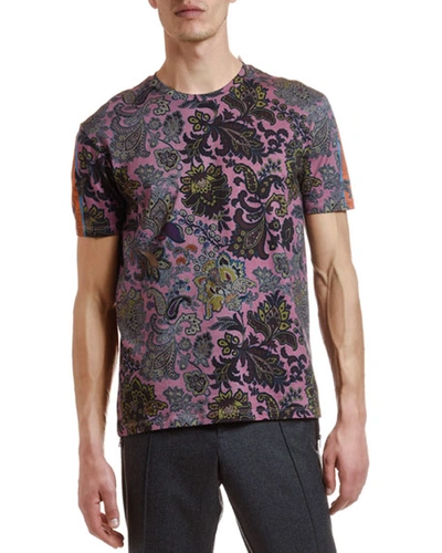 Etro Men's Placed Paisley Graphic T-shirt In Red