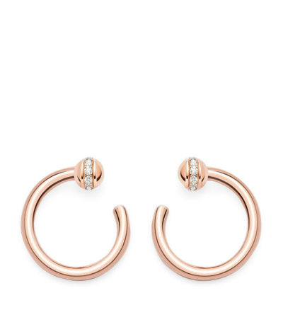 Piaget Possession 18k Rose Gold Diamond Open-hoop Earrings