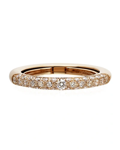 Adolfo Courrier Never Ending 18k Pink Gold Diamond Ring, Adjustable Sizes 6-8