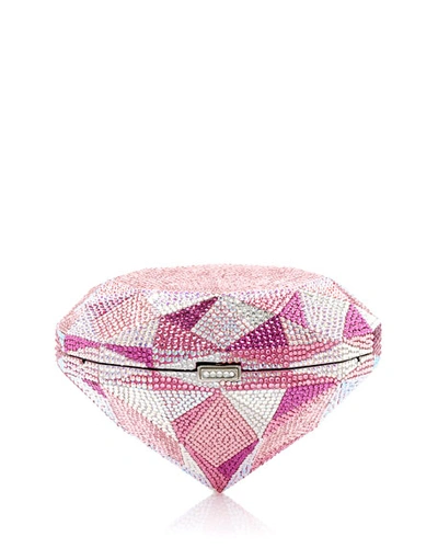 Judith Leiber Pink Diamond Clutch Bag In Light Pink