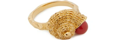 Aurelie Bidermann Roudoudou Ring In Corail/gold
