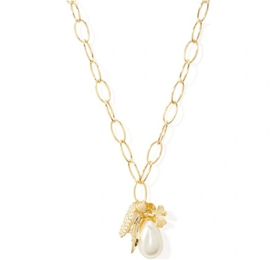 Aurelie Bidermann Grigri Pearl And Charm Necklace In Gold