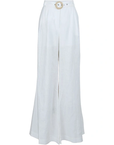 Zimmermann Honour Linen Trousers In Ivory