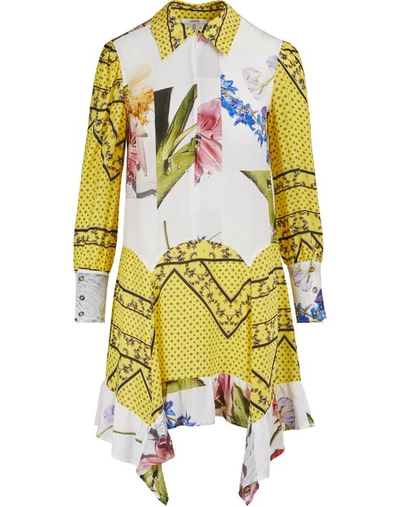 Ganni Printed Shirt Dress In Block Colour