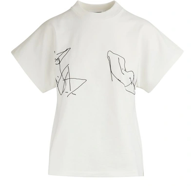Jil Sander Printed T-shirt In 110 - Open White