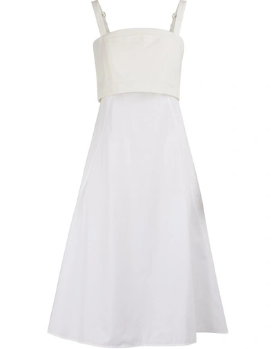 Proenza Schouler Poplin Midi Dress In 00100 White