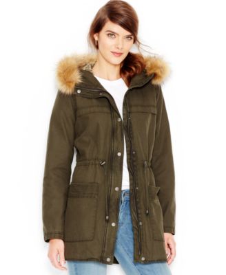 Levi's Levi's® Faux-fur-trim Hooded Parka Jacket In Army Green | ModeSens