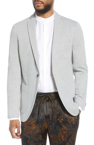 Topman Classic Fit Jersey Blazer In Grey