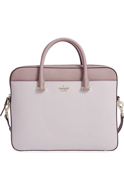 Kate Spade Saffiano Leather 13 Inch Laptop Bag In Neutral/ Porcini