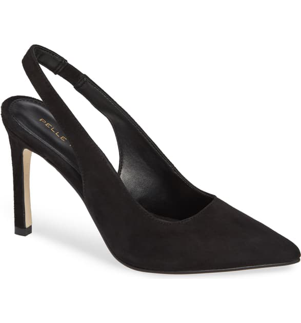 Pelle Moda Ivory Slingback Pump In Black Suede ModeSens