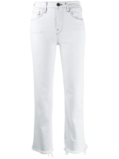 3x1 Austin High-rise Cropped Frayed Straight-leg Jeans In Adelia