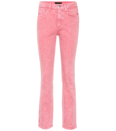 3x1 Stevie High-rise Cropped Straight-leg Jeans In Bubble Gum