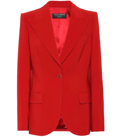 Dolce & Gabbana Cotton-blend Blazer In Red