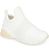 Jslides Slip-on Sneaker In White Stretch Fabric