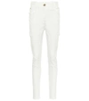 Balmain B Embroidered Skinny Jeans In White