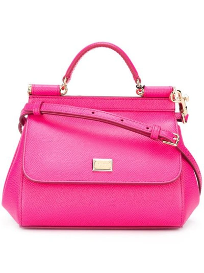 Dolce & Gabbana Small Sicily Shoulder Bag In Pink