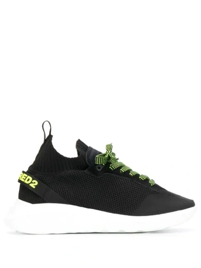 Dsquared2 Speedster Polyester Sock Sneakers In Black