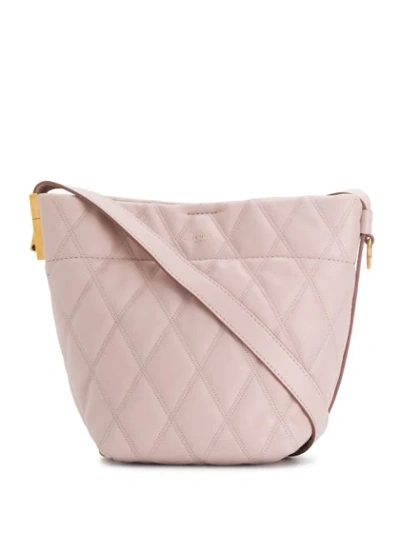 Givenchy Mini Gv Quilted Leather Bucket Bag In Pink