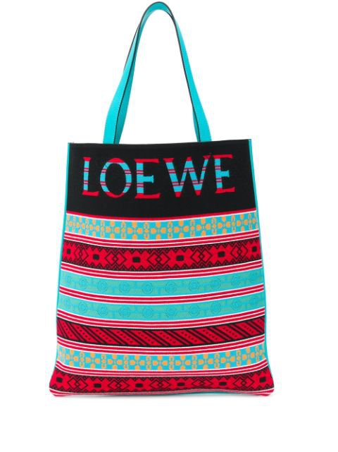 Loewe Jacquard Knit Vertical Tote Bag - None In Multicolor | ModeSens