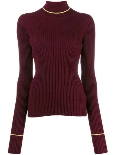 Maison Margiela New Basic Wool Jersey Knit Mini Dress In Red