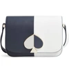 Kate Spade Small Nicola Colorblock Leather Shoulder Bag In Blazer Blue/ Optic White