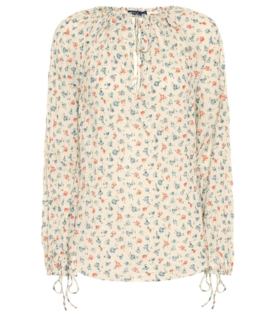 Polo Ralph Lauren Floral Cotton Blouse In White