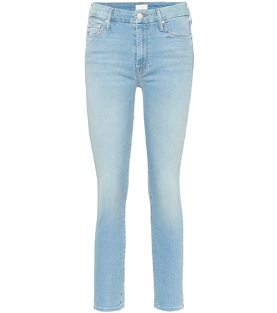 Mother The Looker Cropped Skinny Jeans In Blue