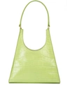 Staud Rey Croc-effect Leather Shoulder Bag   In Green