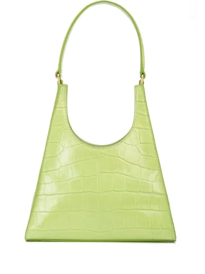 Staud Rey Croc-effect Leather Shoulder Bag   In Green