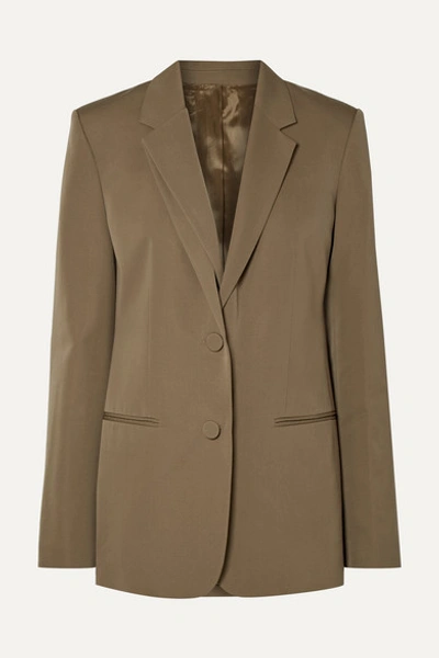 Helmut Lang Layered Wool-twill Blazer In Army Green